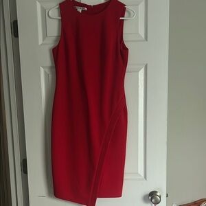 Maggy London Red Asymmetrical Sheath Dress